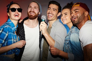 men and women participating in fun karaoke spots in northern va
